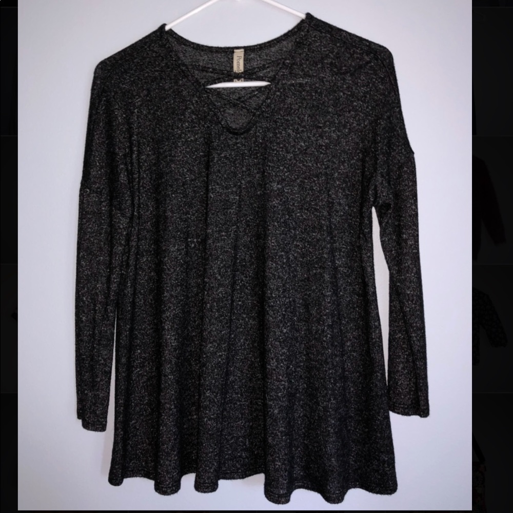 dark grey long shirt from Dry Goods! Super soft!✨